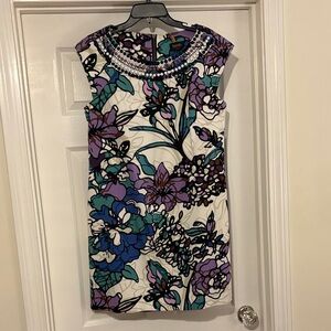 Laundry By Shelli Segal Purple and Blue Floral Mini Dress